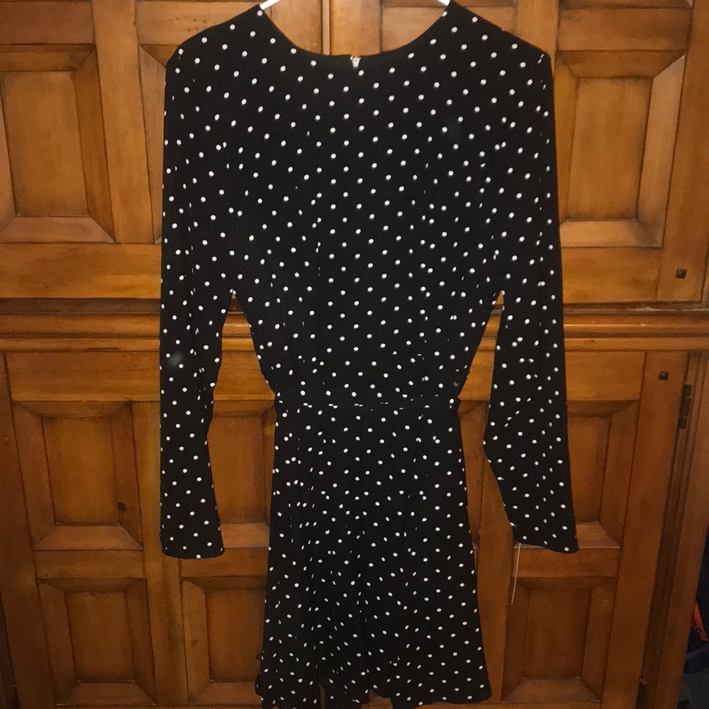 Black polkadot dress